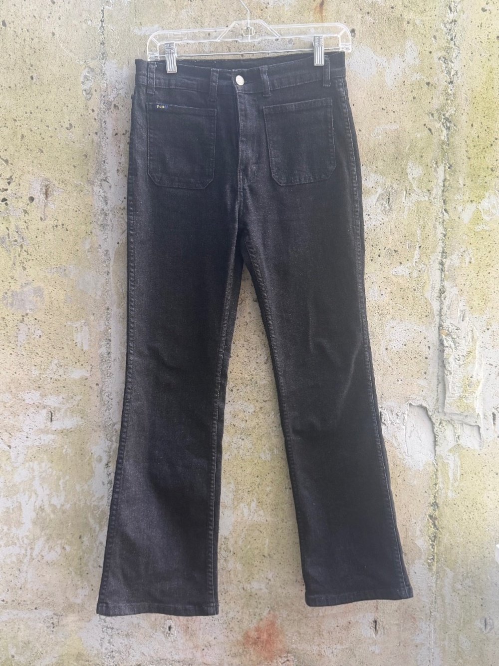 Vintage Polo Jeans, Black Wash with Patch Pockets, 28